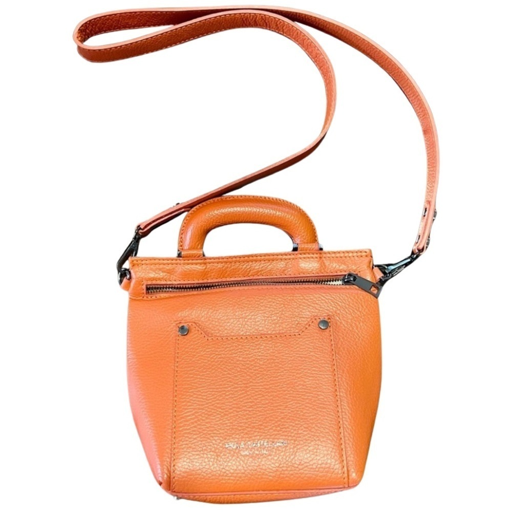 Viola Castellani Orange Leather Crossbody Bag